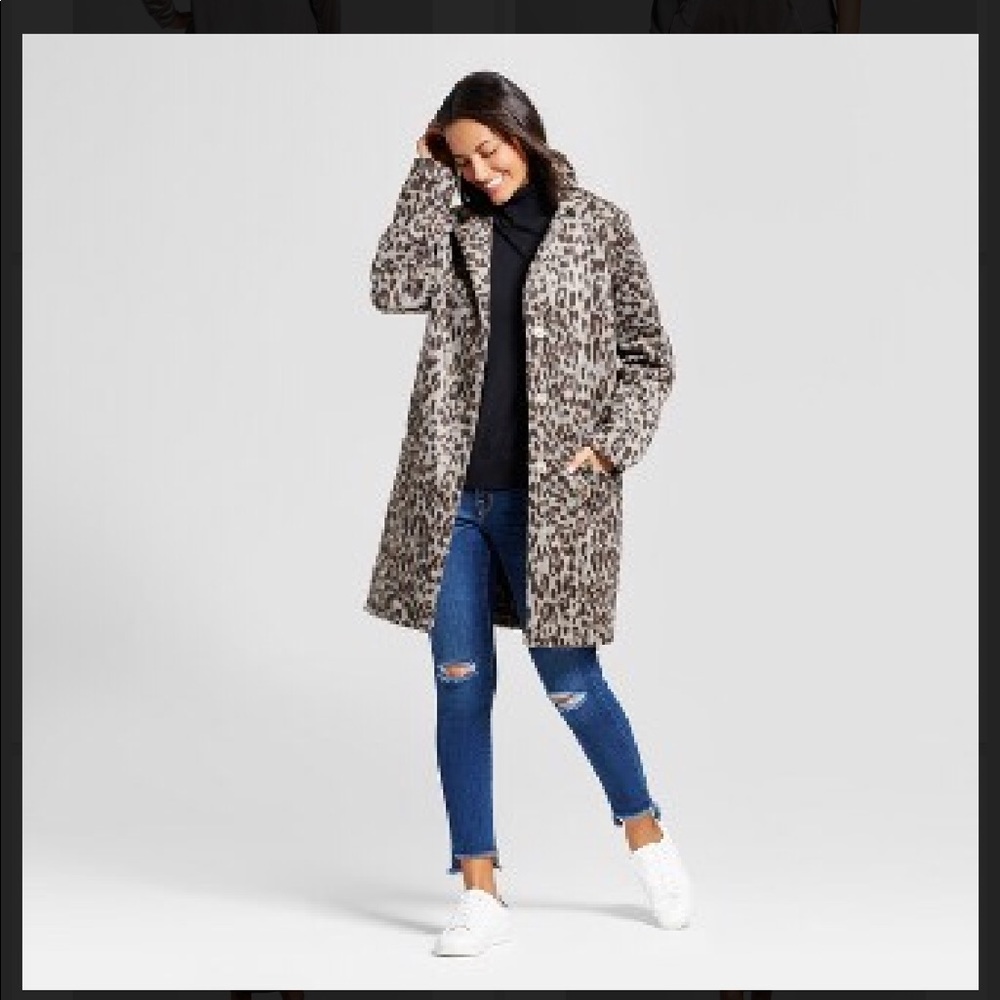 A new day  Women’s Leopard print Wool Coat